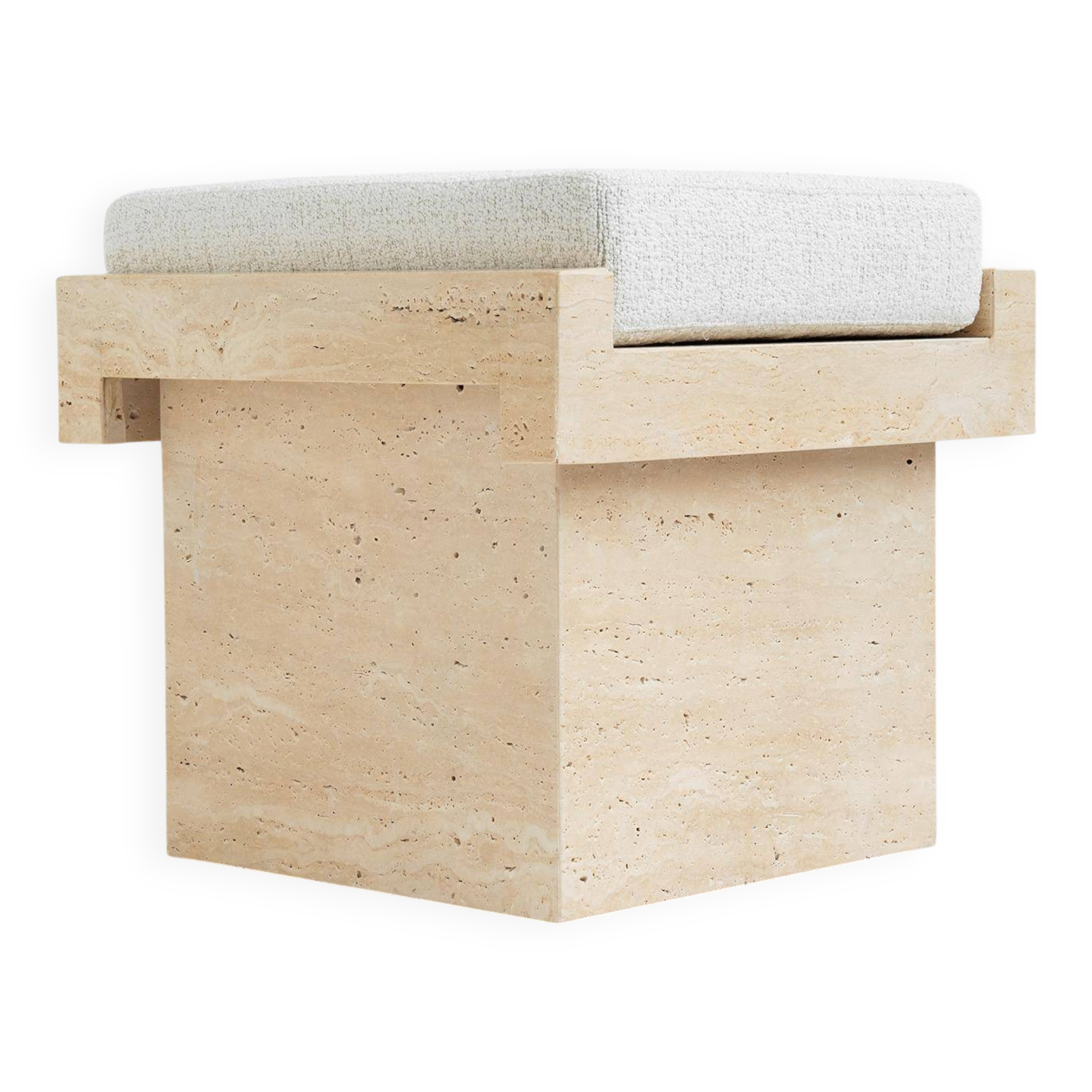 Tabouret Lego en travertin - Edition limitée
