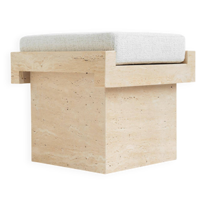 Tabouret Lego en travertin - edition