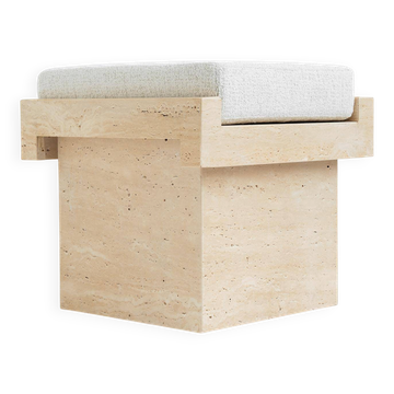 Tabouret Lego en travertin - Edition limitée