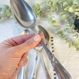 Set of 6 mismatched vintage soup spoons