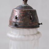 Mid-century 'cloudy' opaque glass small pendant light