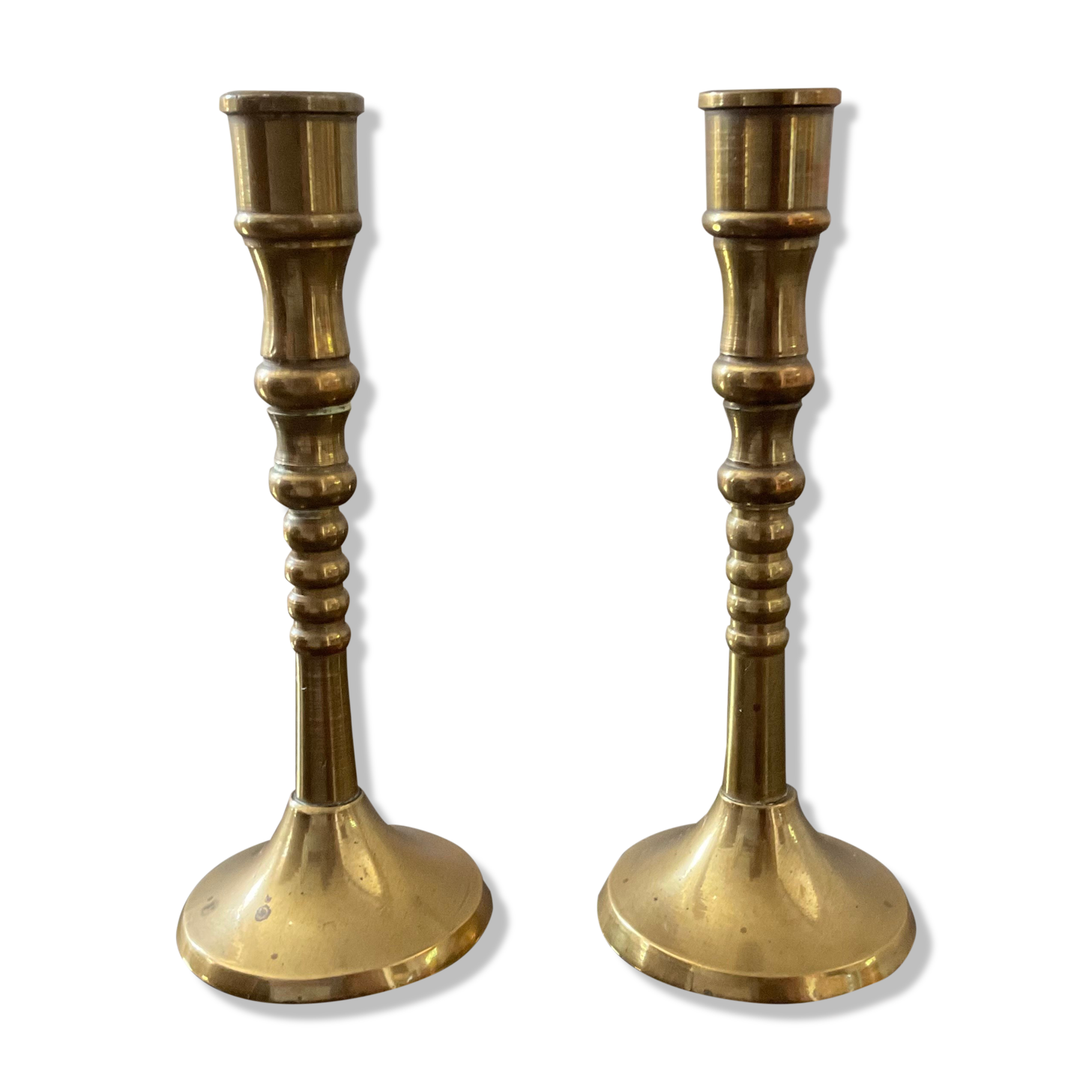 Pair of miniature bronze torches
