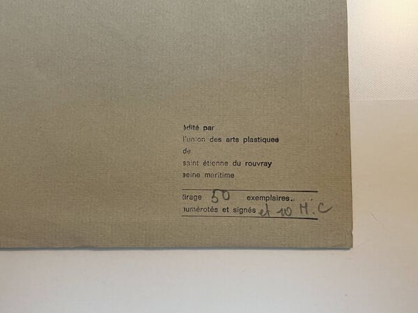 Bitran Albert, Lithographie Tracé sur plan rouge signée numérotée XXème