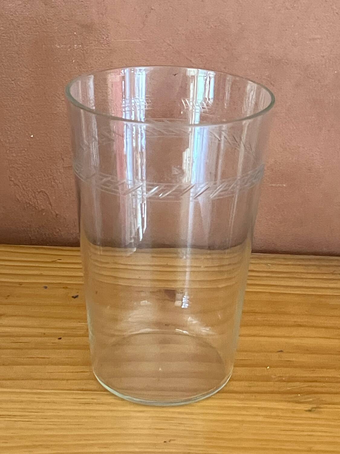 6 antique blown and engraved lemonade glasses