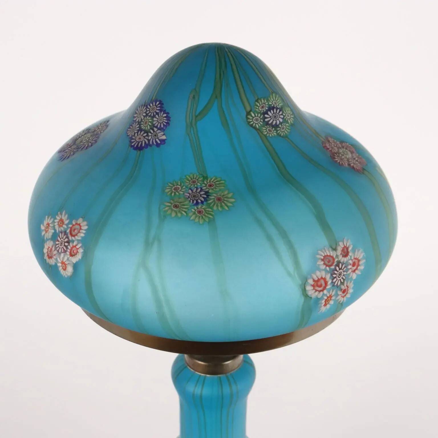 Lampe de table vintage années 1950 Millefiori par F.lli Toso en verre, Italie