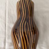 Vintage hand painted striped vase