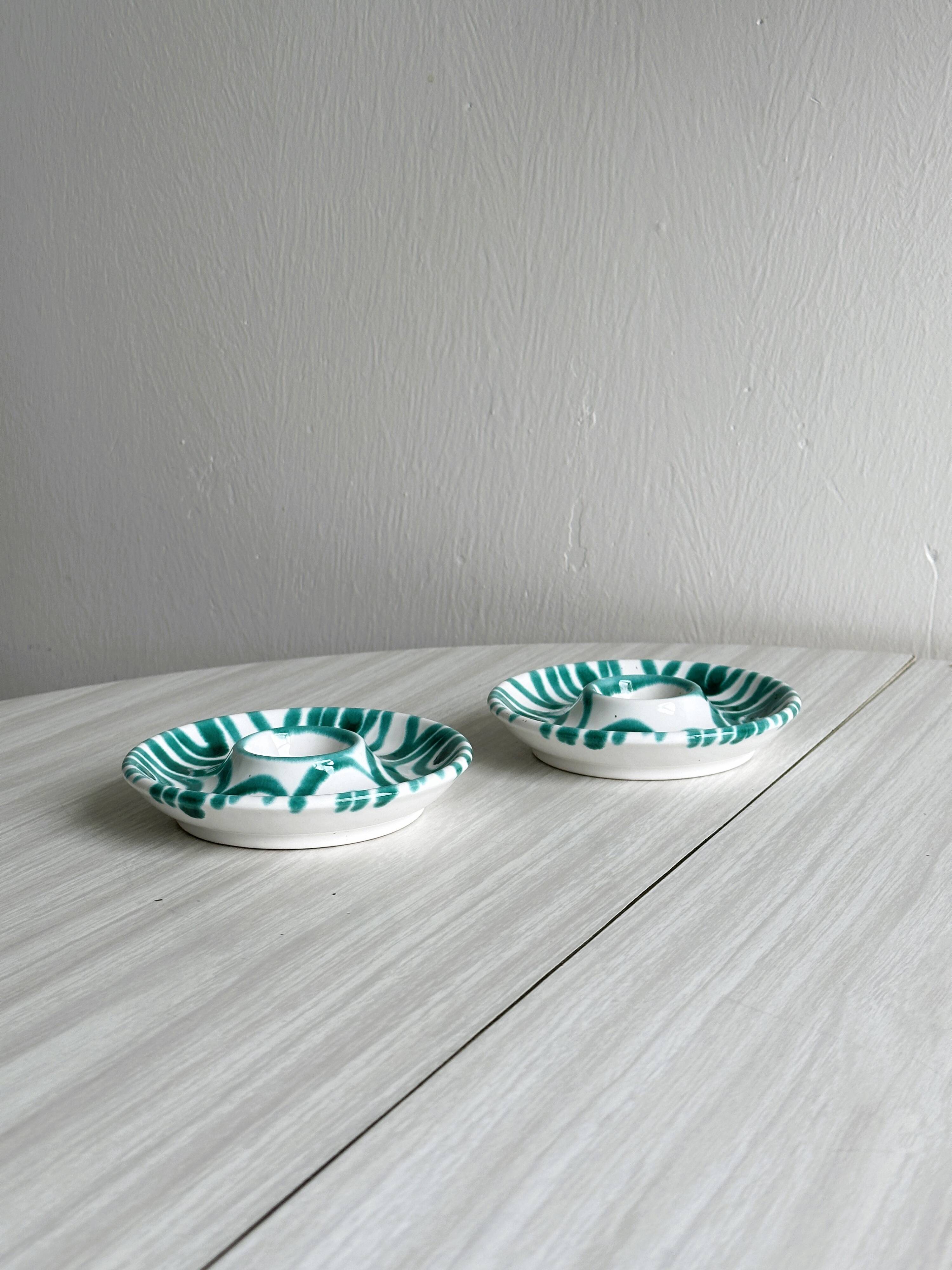 Set of two handmade ceramic egg cups