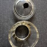 Sucrier Art-Deco - Verre - Bois et Métal