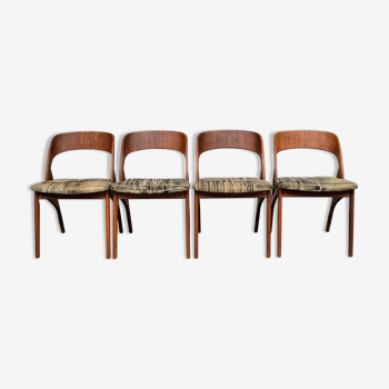 Chaises de salle à manger en teck design danois vintage