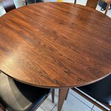 Table ronde extensible Palissandre Danemark vintage 1970