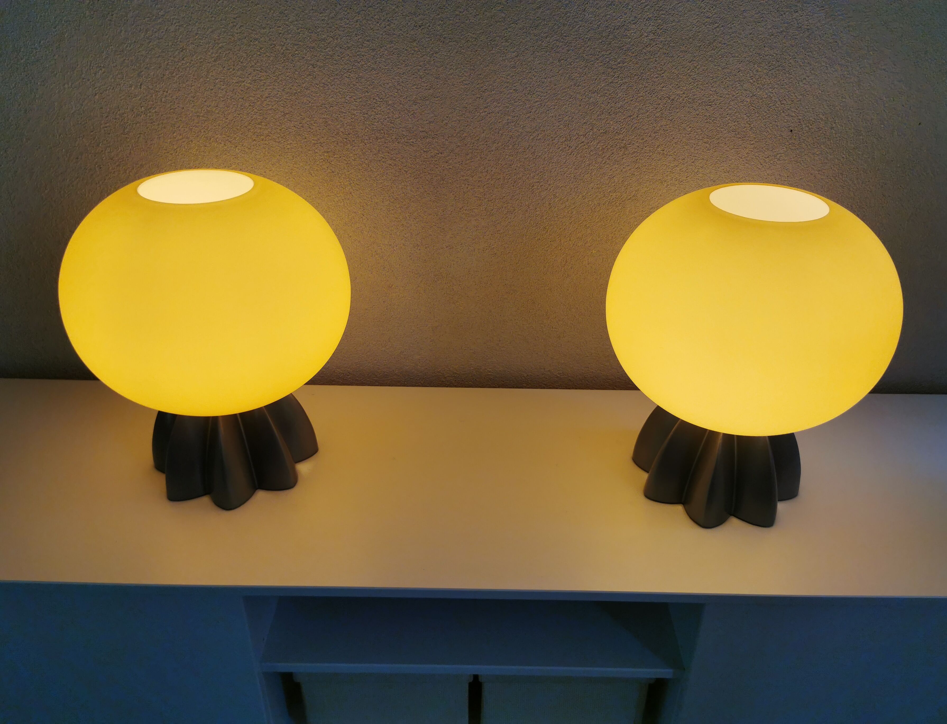 Set of 2 Foscarini table lamps, Murano glass 1980