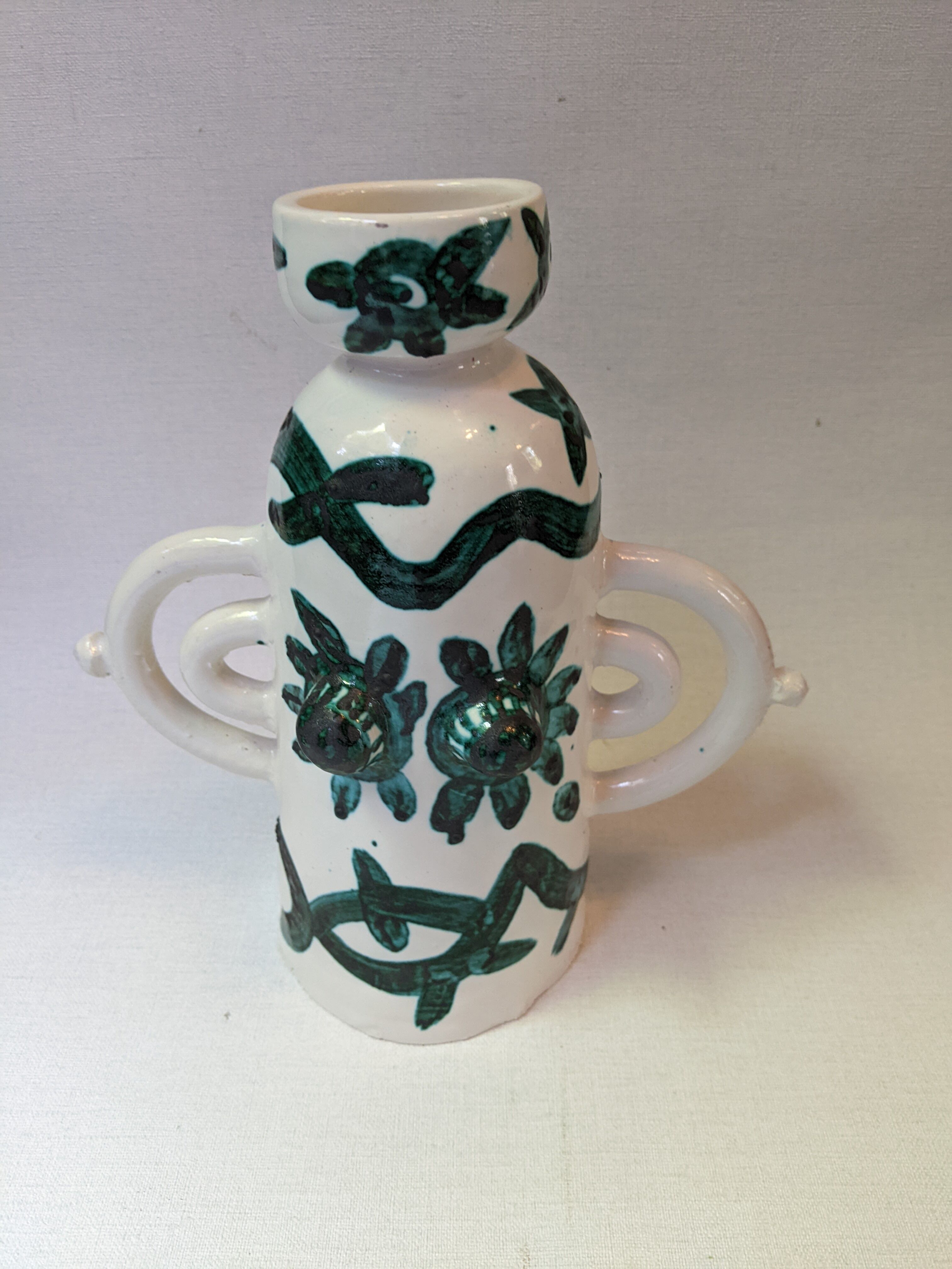 Handcrafted anthropomorphic ceramic vase