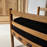 Scandinavian lounge chair COJA in wood and leather, 1960s