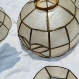 Set of 4 lampshade suspensions in mother-of-pearl