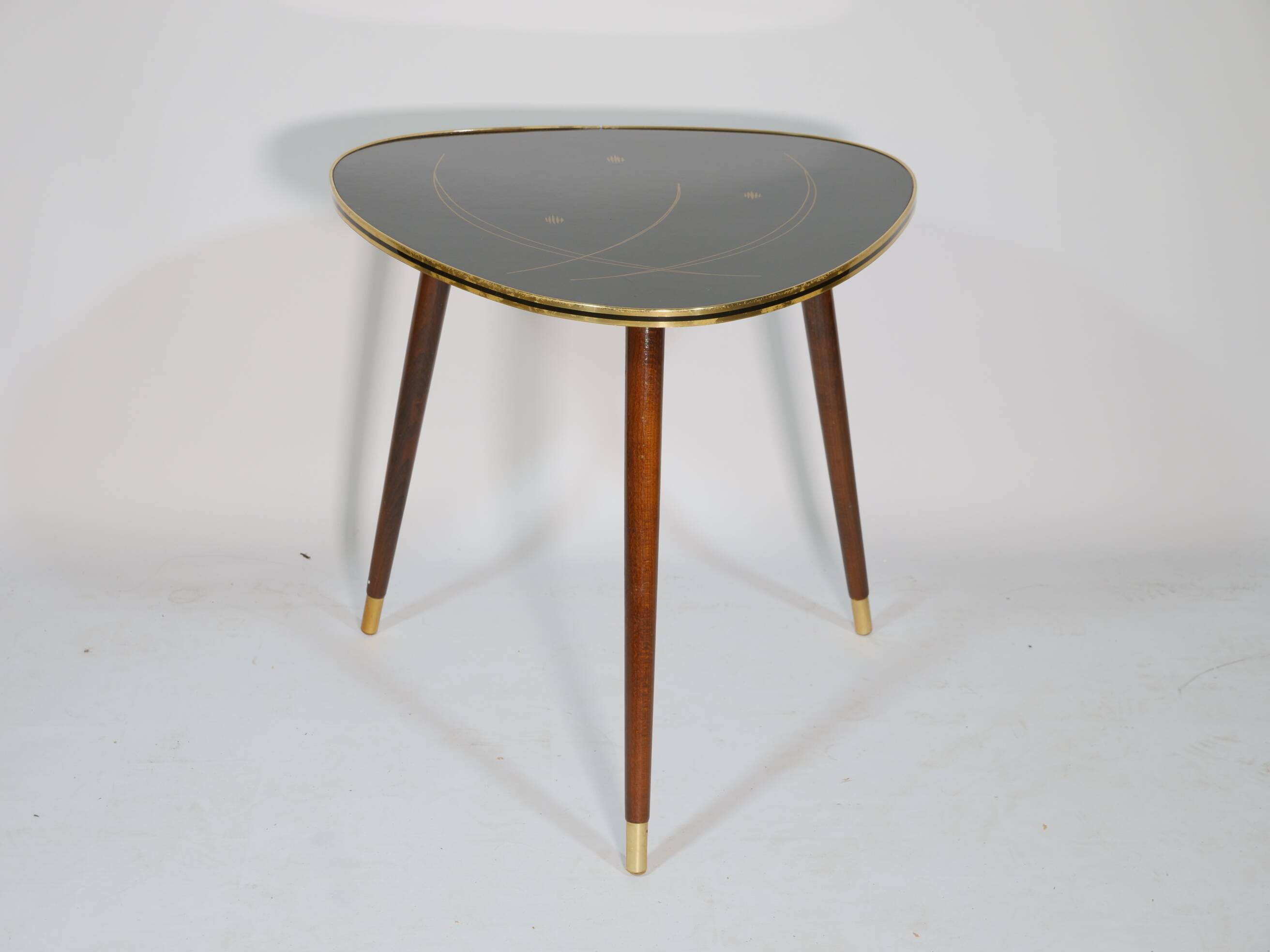 XL Gold-Rimmed Kidney Table 1960s Coffee Table