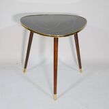 Table basse XL à rebord doré des années 1960