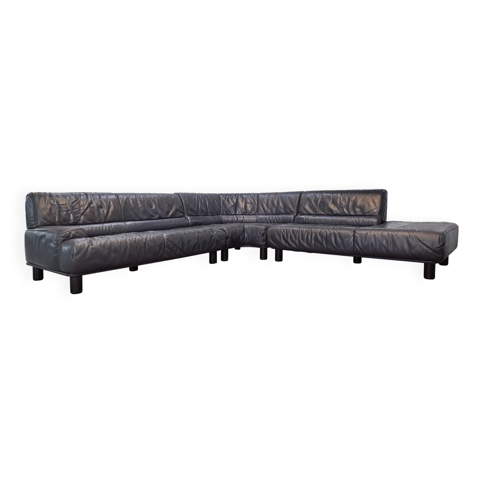 DS-18 leather corner sofa by De Sede, 1980s