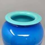 1960s luxury handcrafted blue vase in Murano glass by Ca Dei Vetrai. Made in Italy
