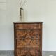 commode 4 tiroirs meuble rangement bois ronce de noyer ancienne vintag