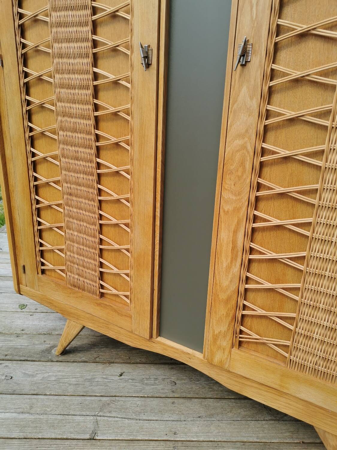 Oak and Rattan wardrobe