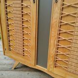 Oak and Rattan wardrobe