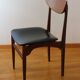 4 Scandinavian chairs in solid wood and black imitation leather
