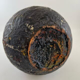 Iridescent black ball vase