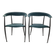 Pair of vintage suede chairs with metal legs from Arper.