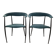 Pair of vintage suede chairs with metal legs from Arper.