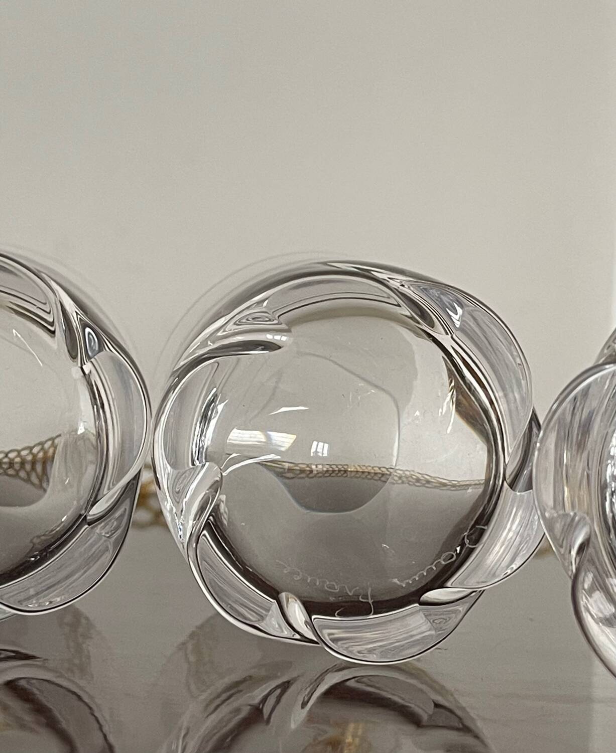 Crystal carafe and 4 glasses Daum France.