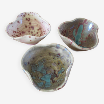 3 ceramic bowls signed Buchtal 70s