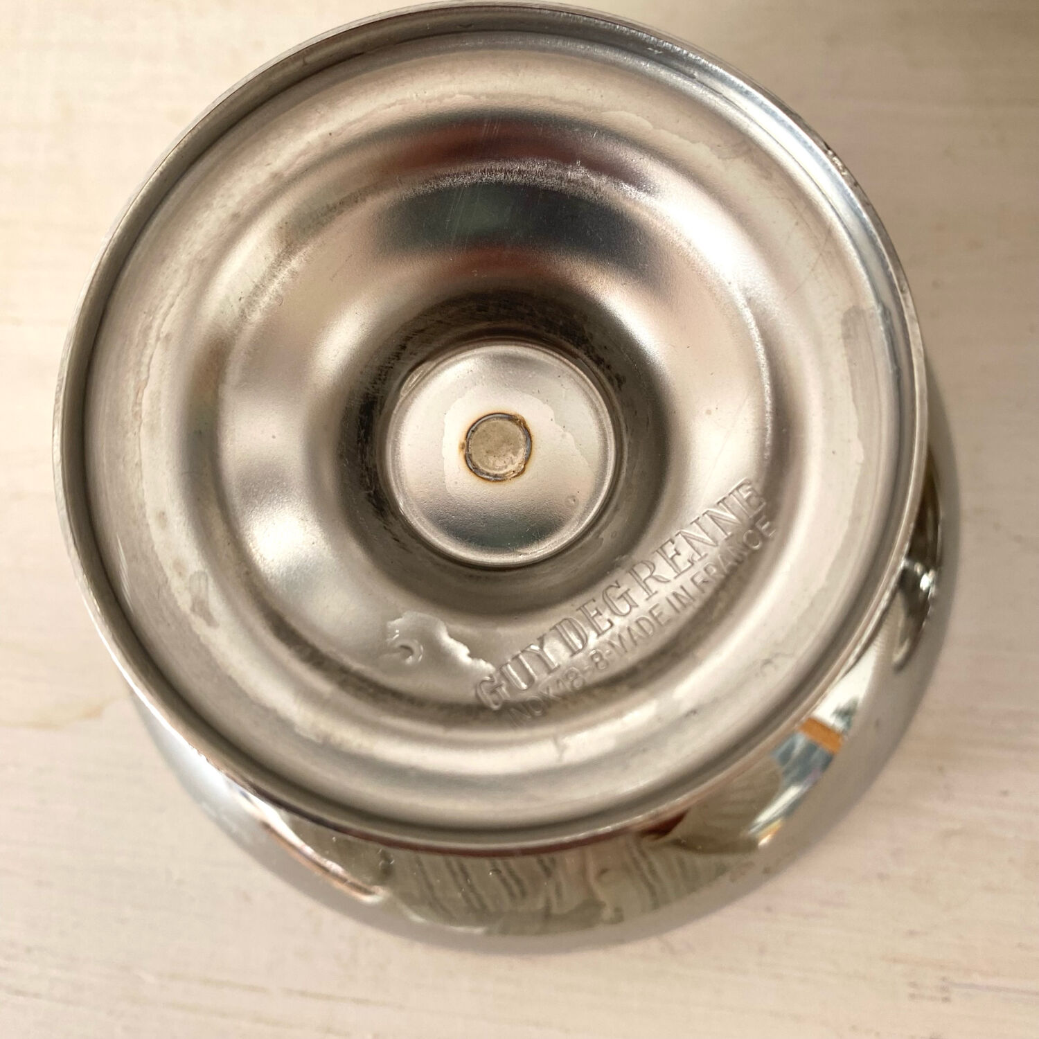 Stainless steel ice cream bowls by Guy Degrenne