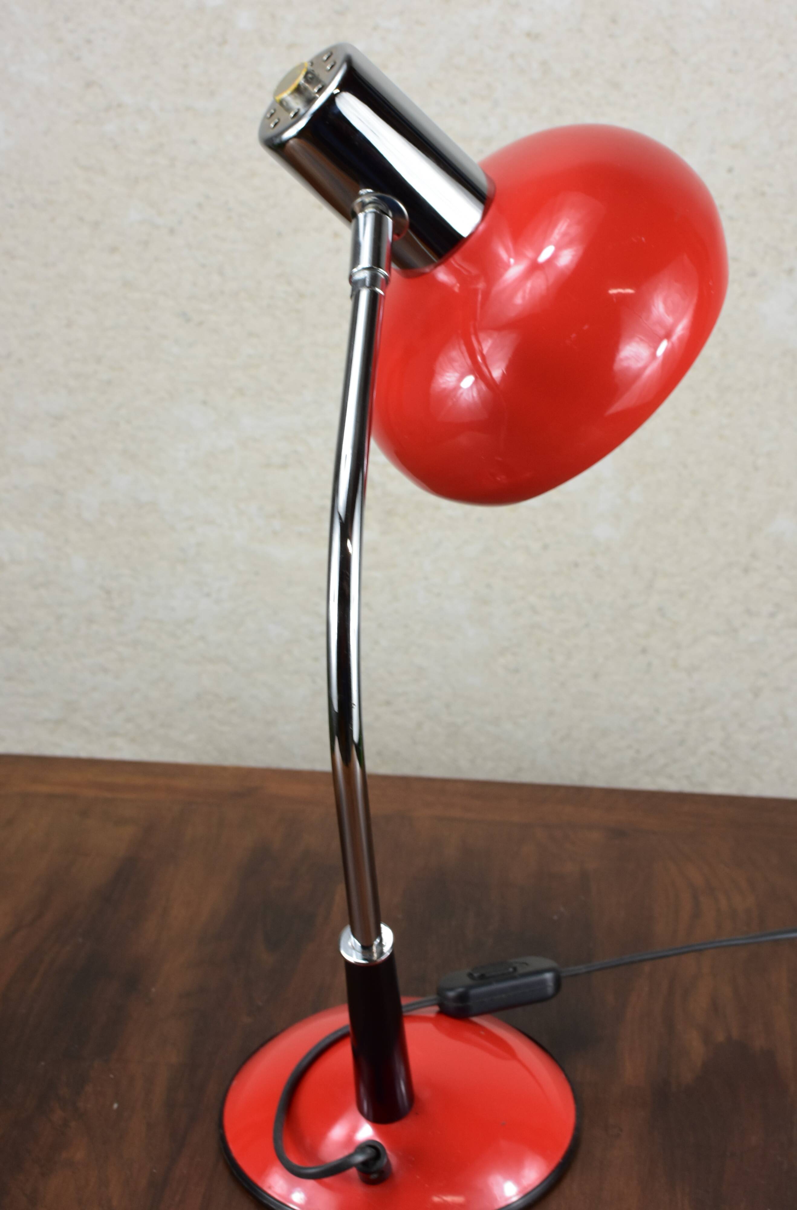 red vintage desk lamp