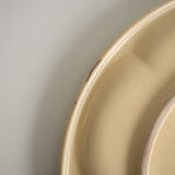 Green and off-white ceramic dish