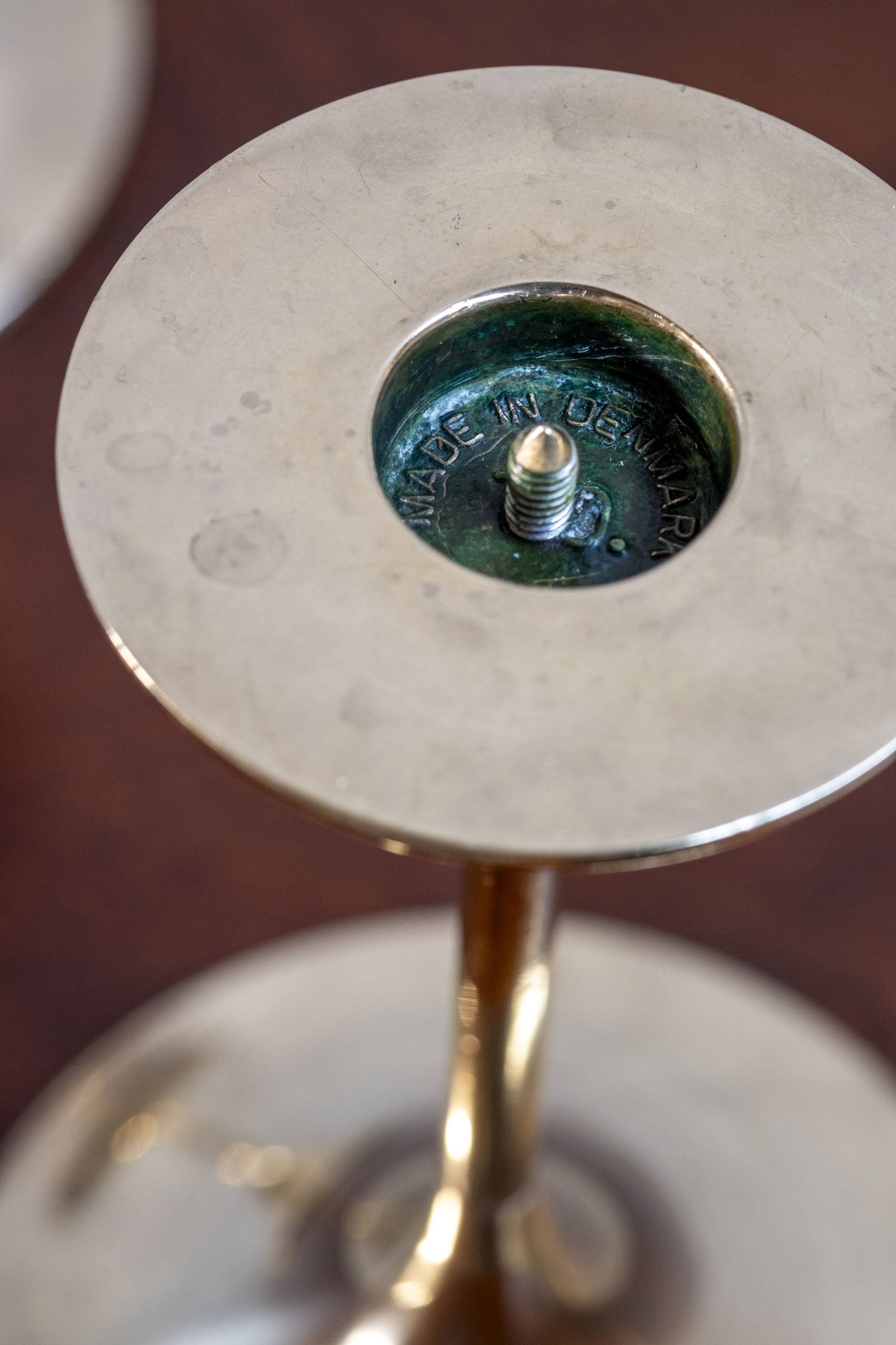 2x Brass Candle Holder by Max Brüel for Torben Ørskov, 1960s Denmark