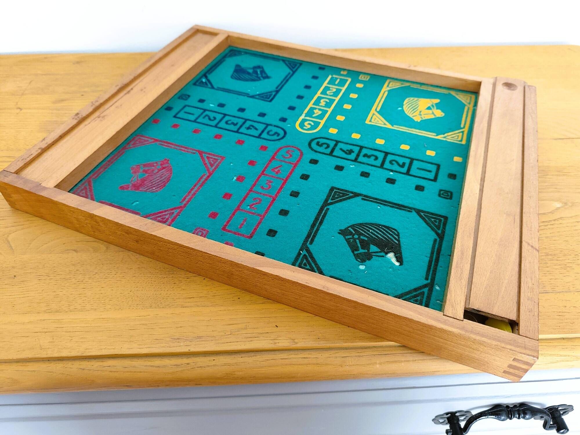 Reversible vintage wooden game board