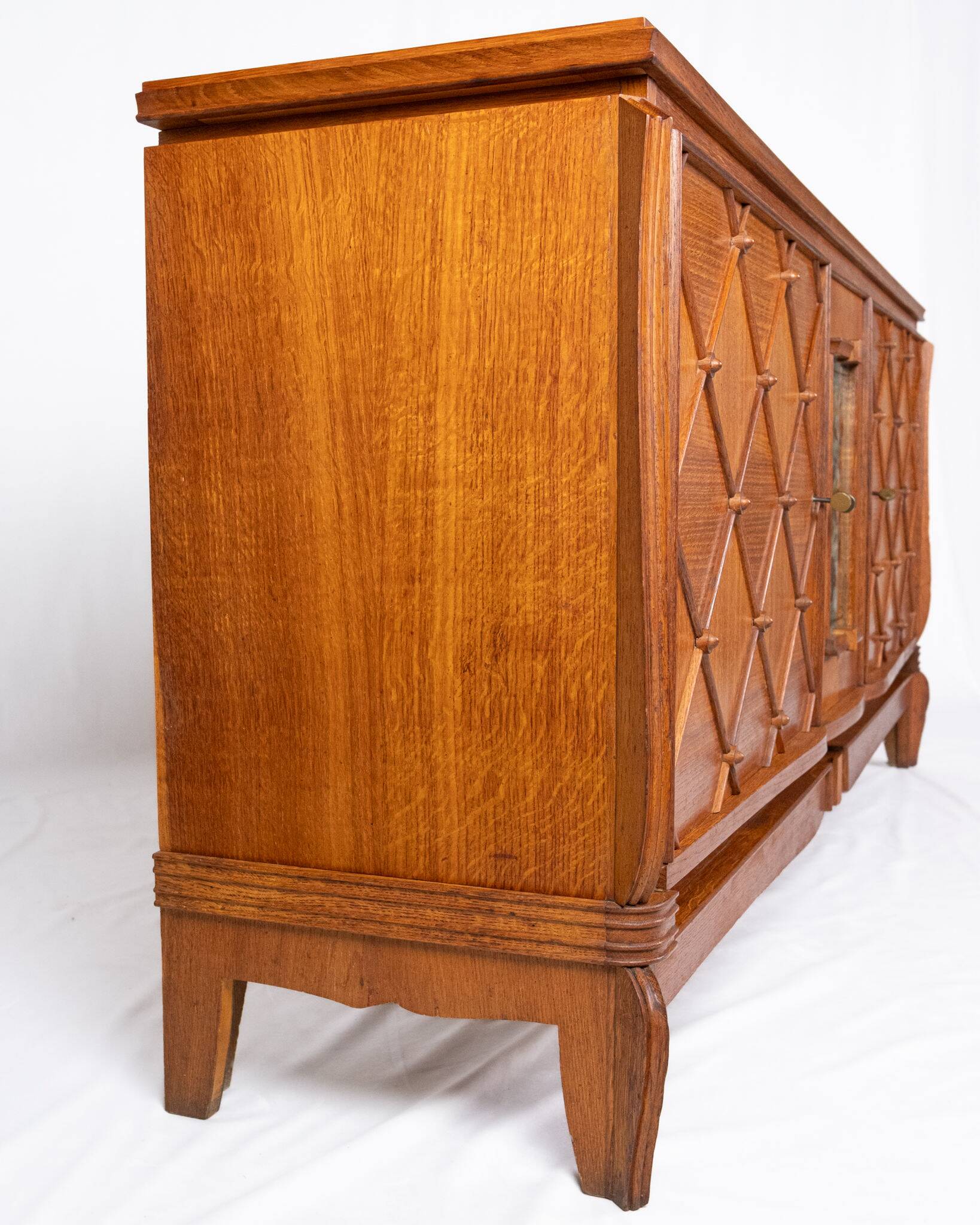 Art Deco oak buffet with crossbars, France, 1940s