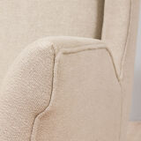 Pair of Italian wingback lounge chairs reupholstered