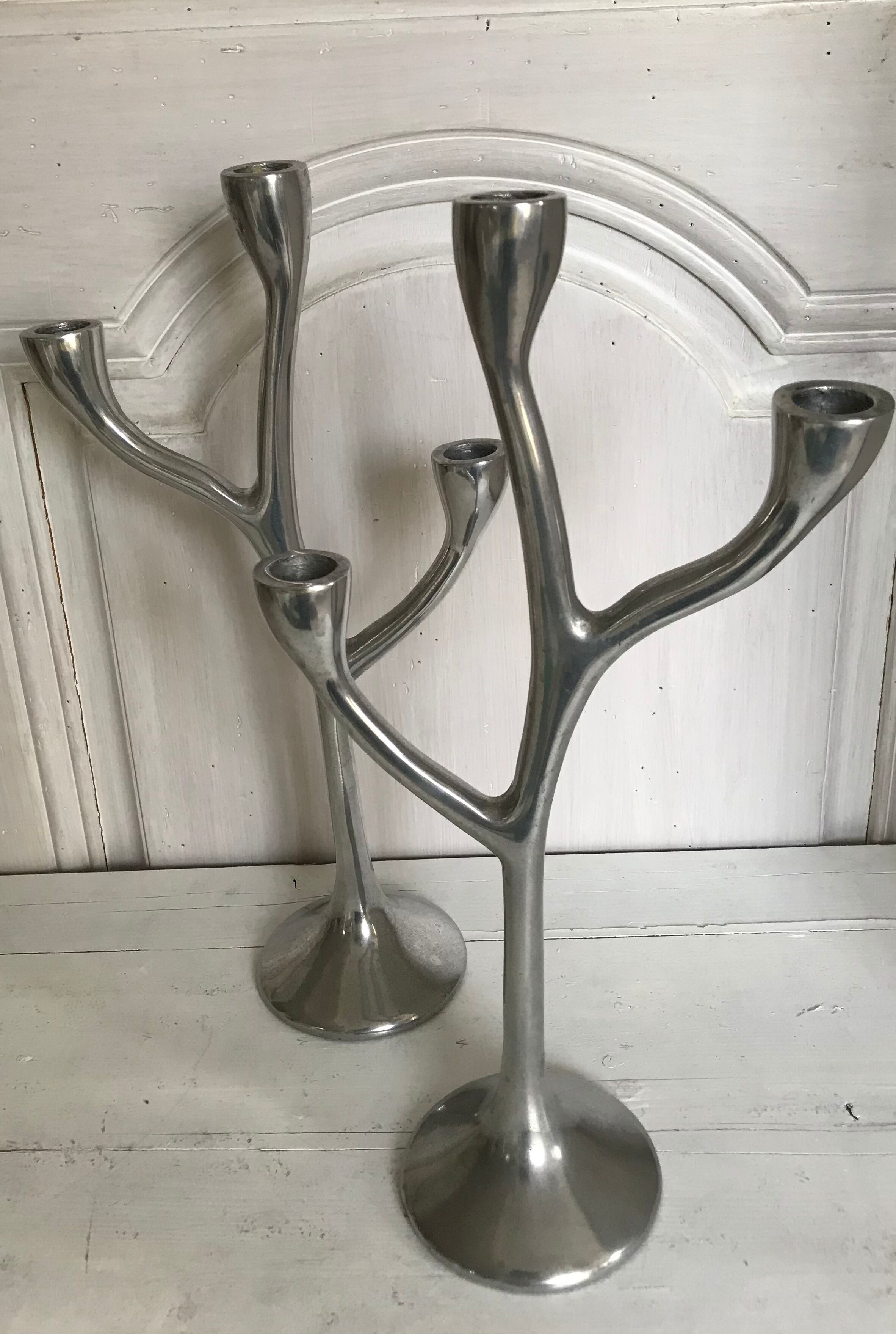 Pair of 70's design candlesticks