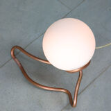 Vintage organic copper and opaline table lamp