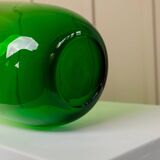 Vase en verre vert vintage XXL, design ovale des années 50 par Maria Vinka pour Ikea (série Stockholm, années 1990)