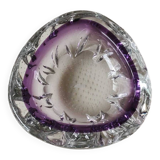 Murano bubble/Bullicante pocket emptier. Cross-pattern. Blown art glass. Diam 13 cm