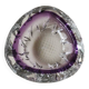 Vide poche Murano à bulles/Bullicante. Motifs croisillons. En verre d Art soufflé. Diam 13 cm