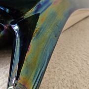 Vase sculptural tripode Verceram – Céramique émaillée irisée – Années 50–60