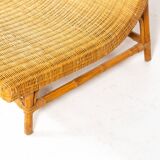 Mid-Century Modern Wicker Bench, Italy, 1970s