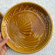 6 large barbotine plates gien fish