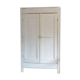Armoire 2 portes en bois patiné blanc
