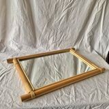 Vintage bamboo and rattan mirror