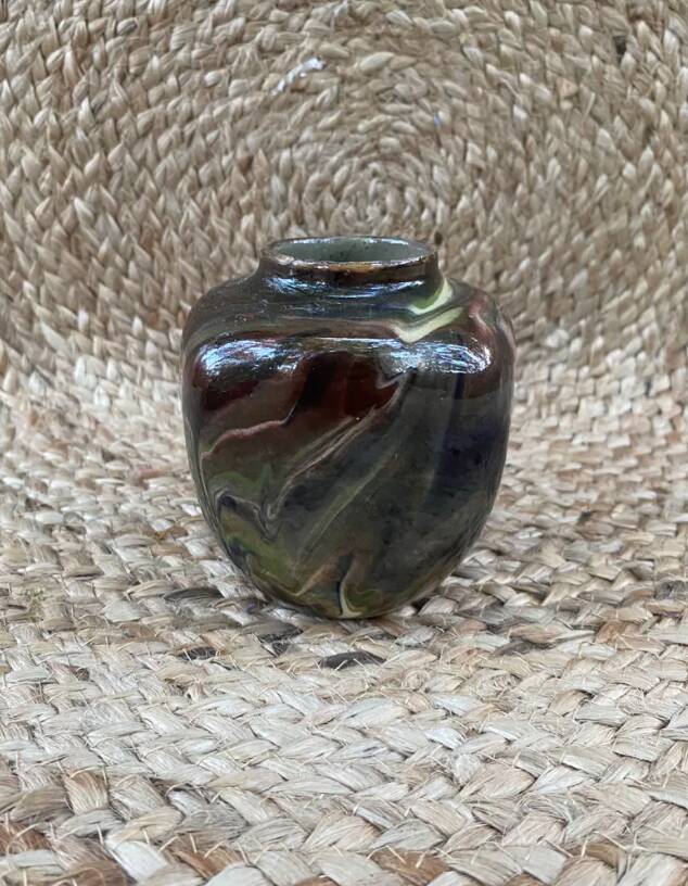 Vase in marbled glazed earthenware, Savoie