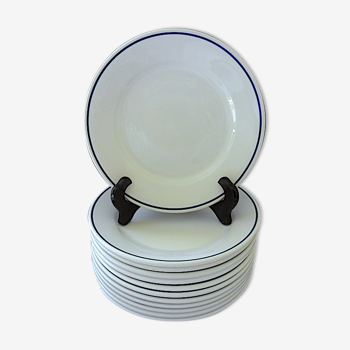 Suite of twelve (12) hotel-grade porcelain table plates